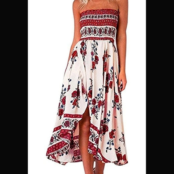 Dresses & Skirts - ⭐3/$30 or less xl white dress with red Rose's